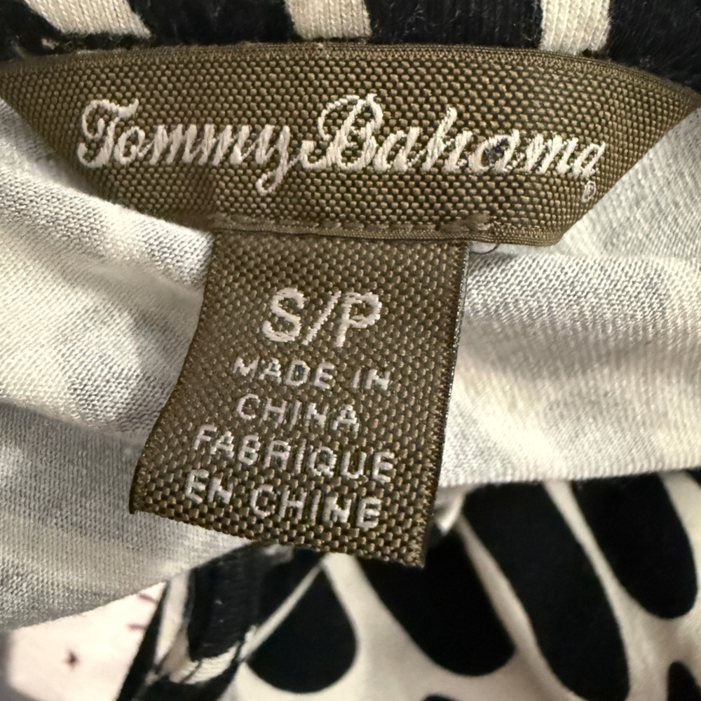 Tommy Bahama Black White Abstract Print Maxi Small Petite - Picture 2 of 7